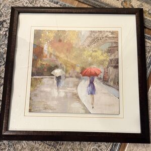 Kohl's Framed Art with Red and White Umbrellas